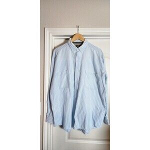 Duck Head Mens XL Blue Whote Striped Oxford Button Down Made in USA